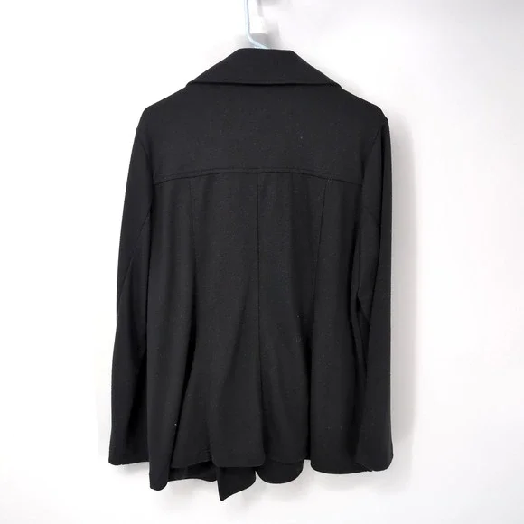 Torrid Pea Coat Black Double Breasted Knit Jacket Women's Plus Size 1 1X - Picture 4 of 5
